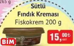 FİSKOKREM SÜTLÜ  FINDIK KREMASI